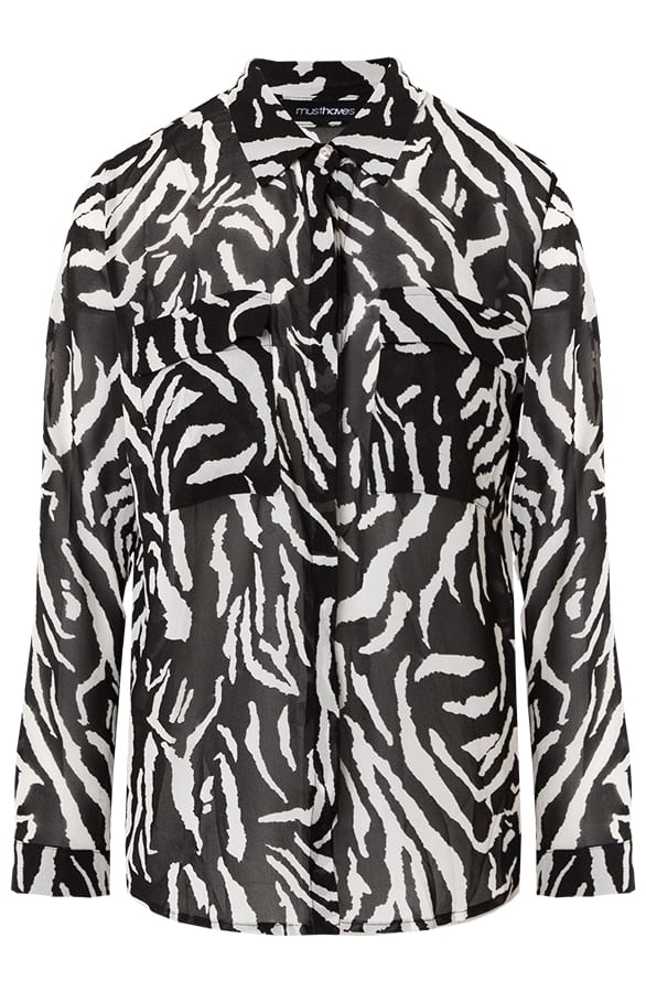 Zebra Blouse Zwart – shoparchief, foto 7
