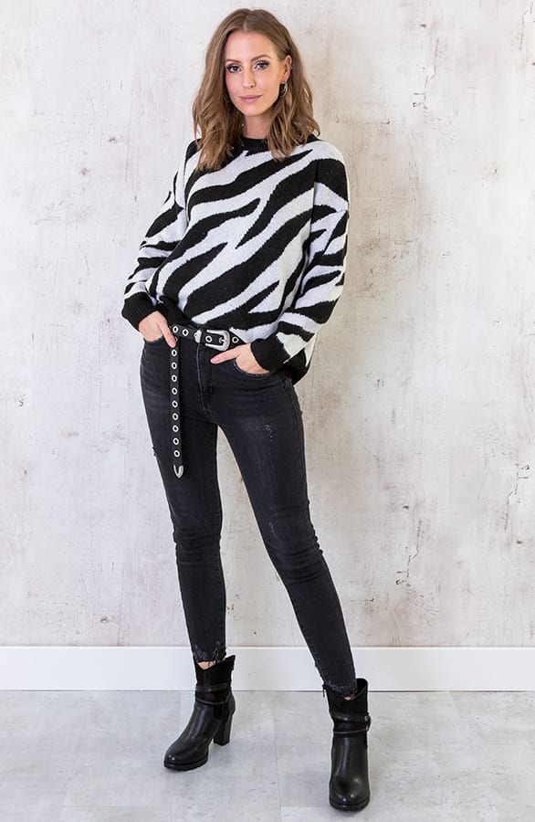 Zebra Trui Zwart Wit – shoparchief, foto 4