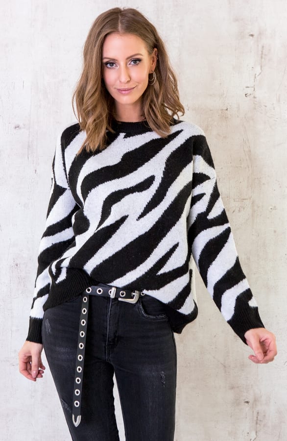 Zebra Trui Zwart Wit – shoparchief, foto 1