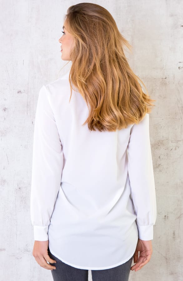 Basic Blouse Dames Wit – shoparchief, foto 2