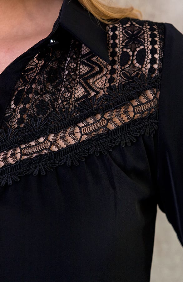 Blouse Met Kant Zwart – shoparchief, foto 5