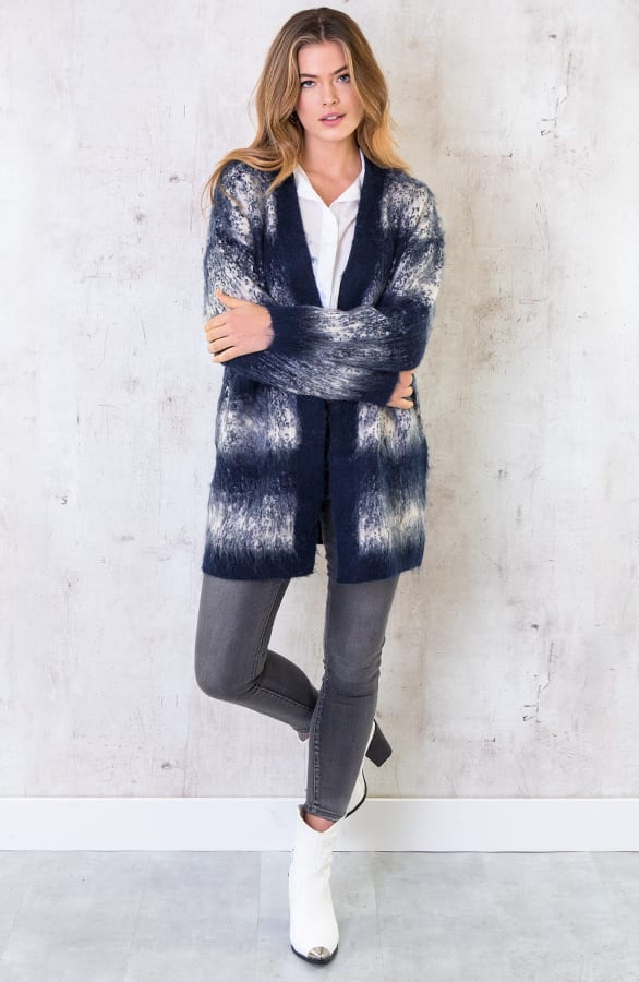 Cashmere Vest Lang Marine – shoparchief, foto 2