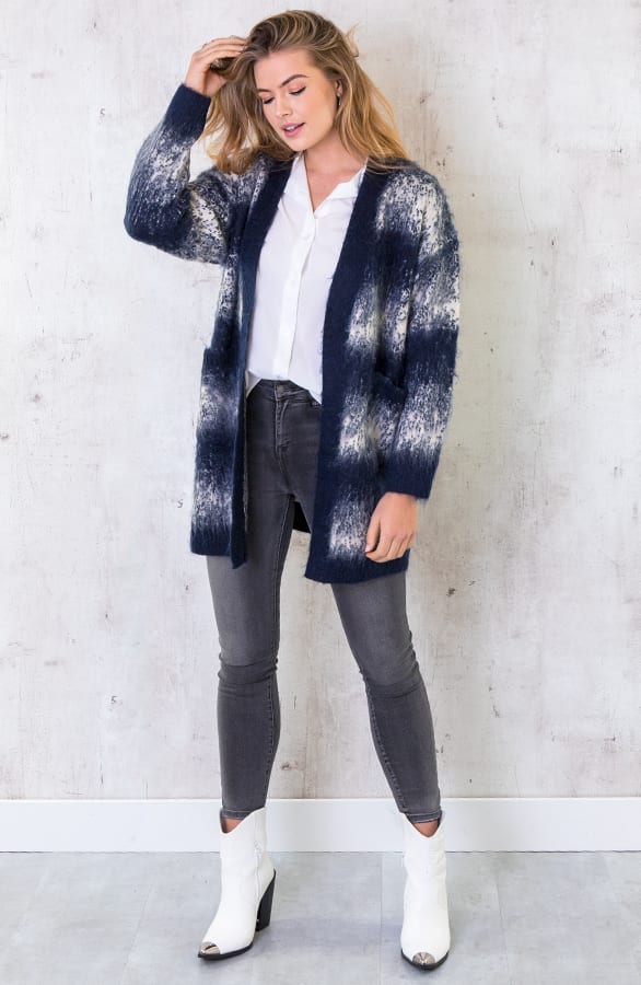 Cashmere Vest Lang Marine – shoparchief, foto 6