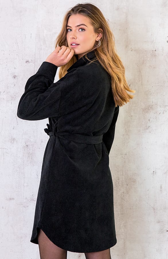 Corduroy Jurk Zwart – shoparchief, foto 2