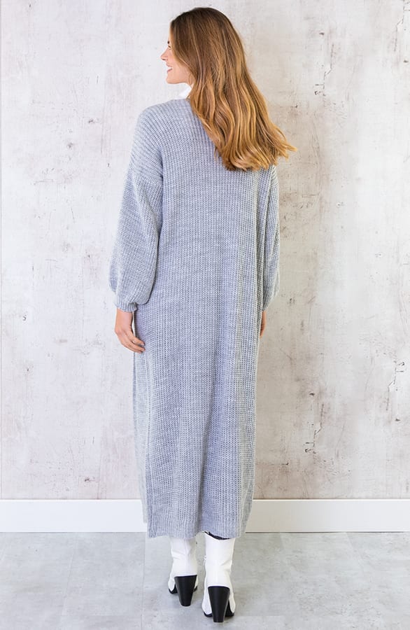 Gebreid Vest Lang Lichtgrijs – shoparchief, foto 2