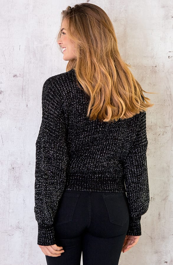 Gebreid Wikkelvest Lurex Zwart – shoparchief, foto 4