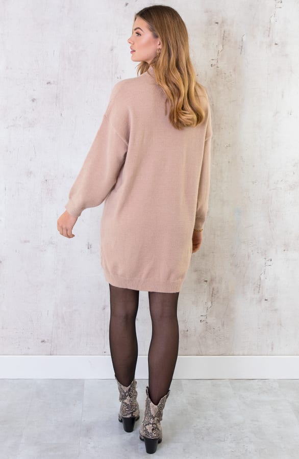Gebreide Tuniek Dames Beige – shoparchief, foto 4