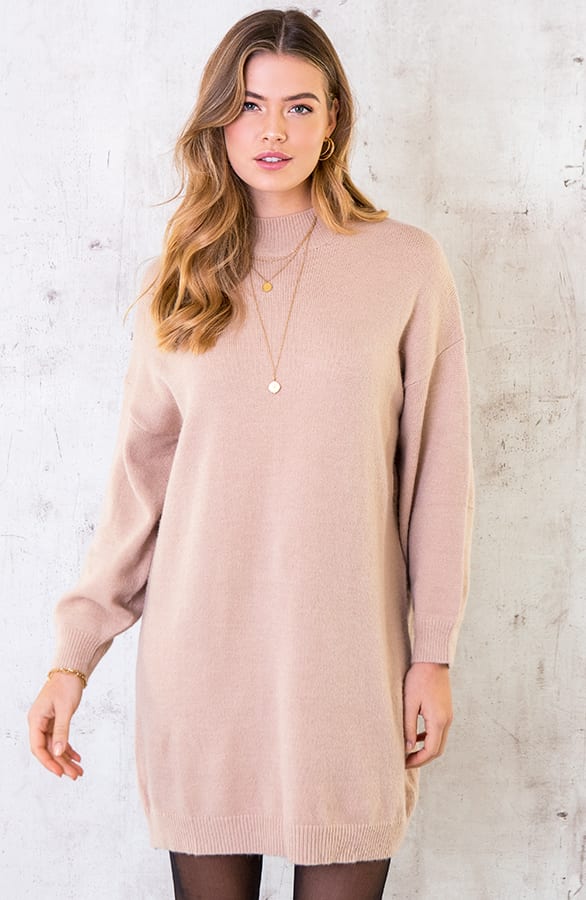 Gebreide Tuniek Dames Beige – shoparchief, foto 1