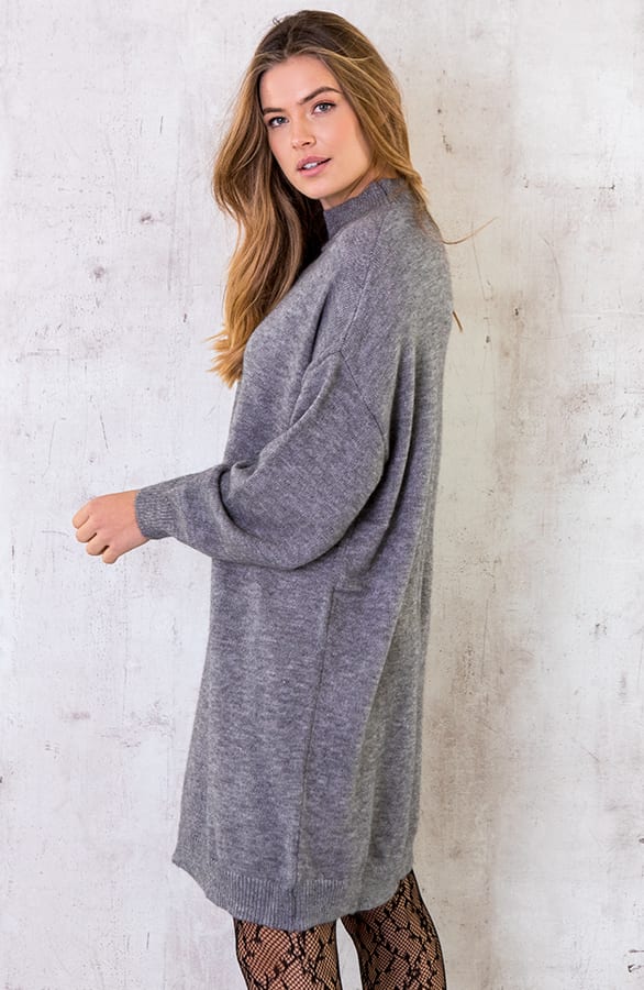 Gebreide Tuniek Dames Antraciet – shoparchief, foto 3