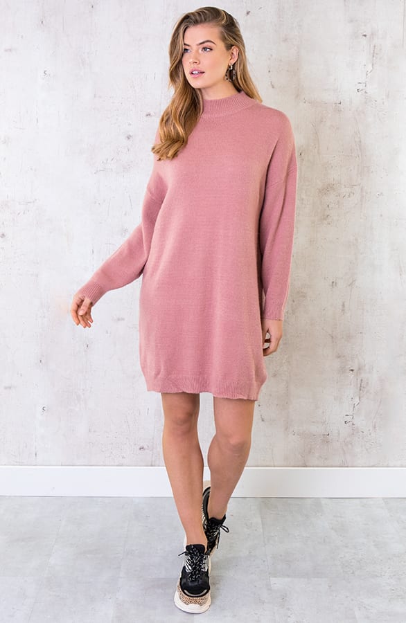 Gebreide Tuniek Dames Oud Roze – shoparchief, foto 2