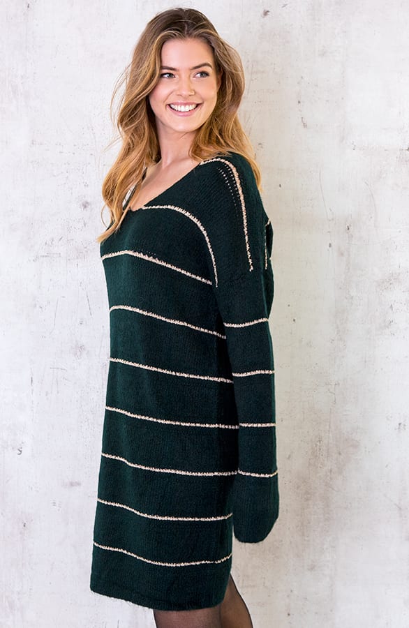 Gestreepte Oversized Tuniek Smaragd – shoparchief, foto 3