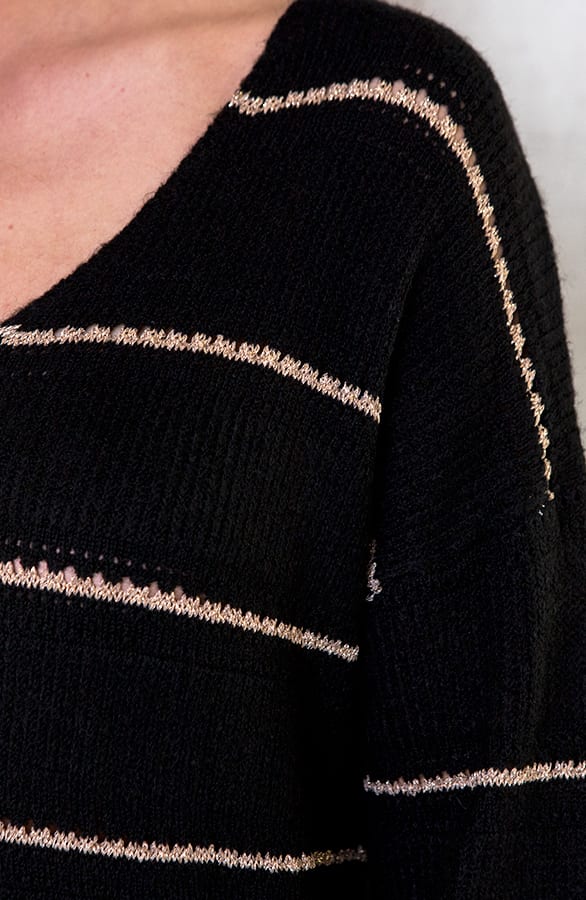 Gestreifte Oversized Tunika Schwarz, Shoparchiv, Foto 4