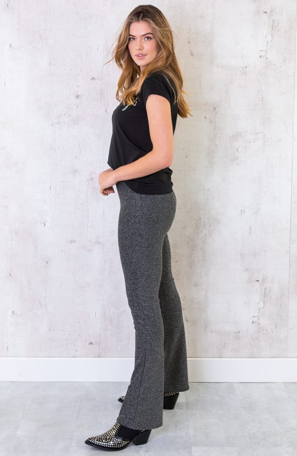 Flared Broek Lurex Zilver – shoparchief, foto 3