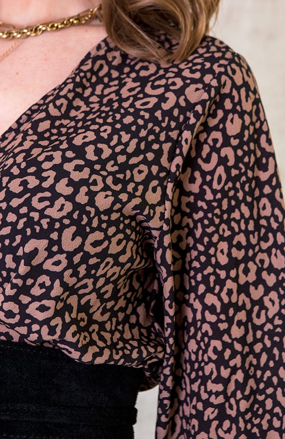 Jurk Met Panterprint Zwart Camel – shoparchief, foto 5