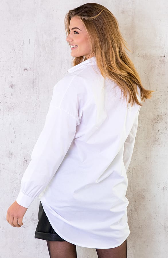 Lange Katoenen Blouse Wit – shoparchief, foto 2