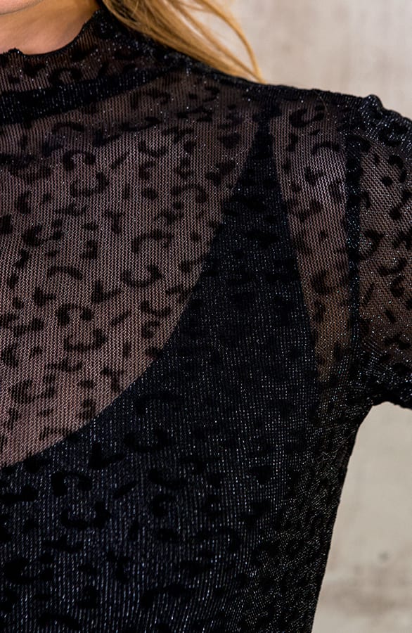Leopard Mesh Top Zwart – shoparchief, foto 5