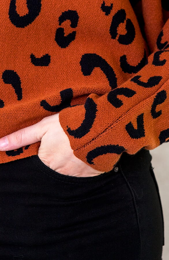 Leopard Oversized Trui Terracotta – shoparchief, foto 5