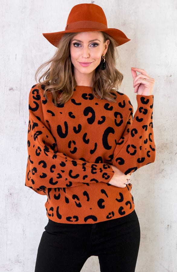 Leopard Oversized Trui Terracotta – shoparchief, foto 6