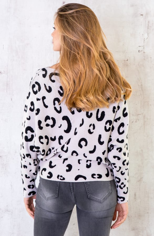 Leopard Oversized Trui Creme Zwart – shoparchief, foto 6