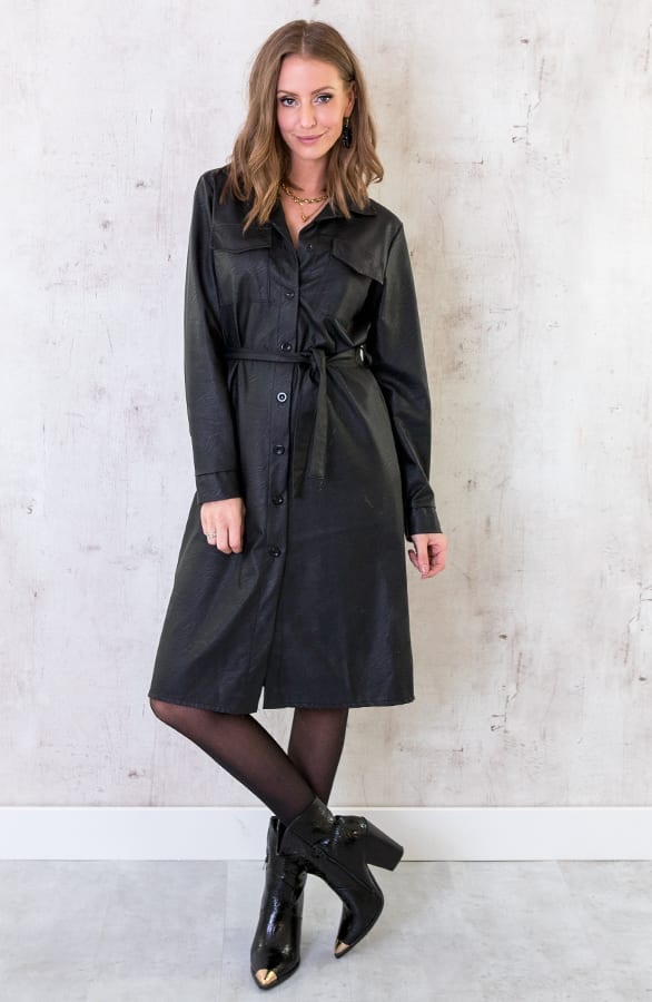 Leren Jurk Exclusive Zwart – shoparchief, foto 1