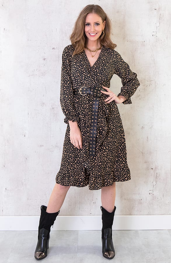 Leren Riem Lang Zwart Goud – shoparchief, foto 4