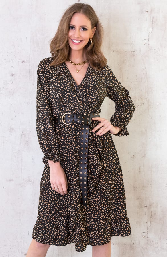 Leren Riem Lang Zwart Goud – shoparchief, foto 3