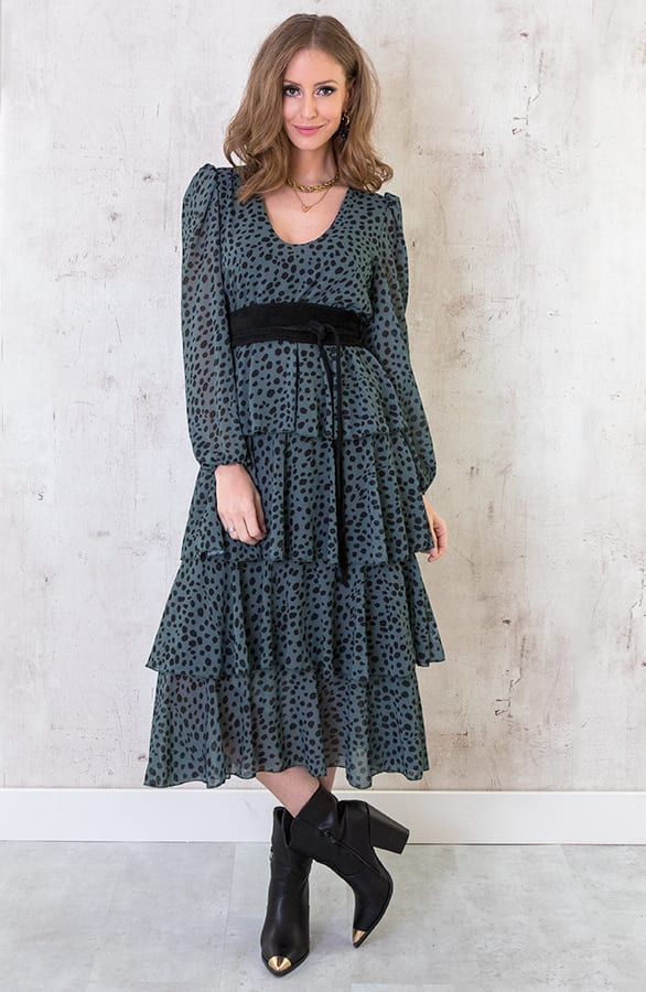 Maxi Laagjes Jurk Cheetah Army – shoparchief, foto 3