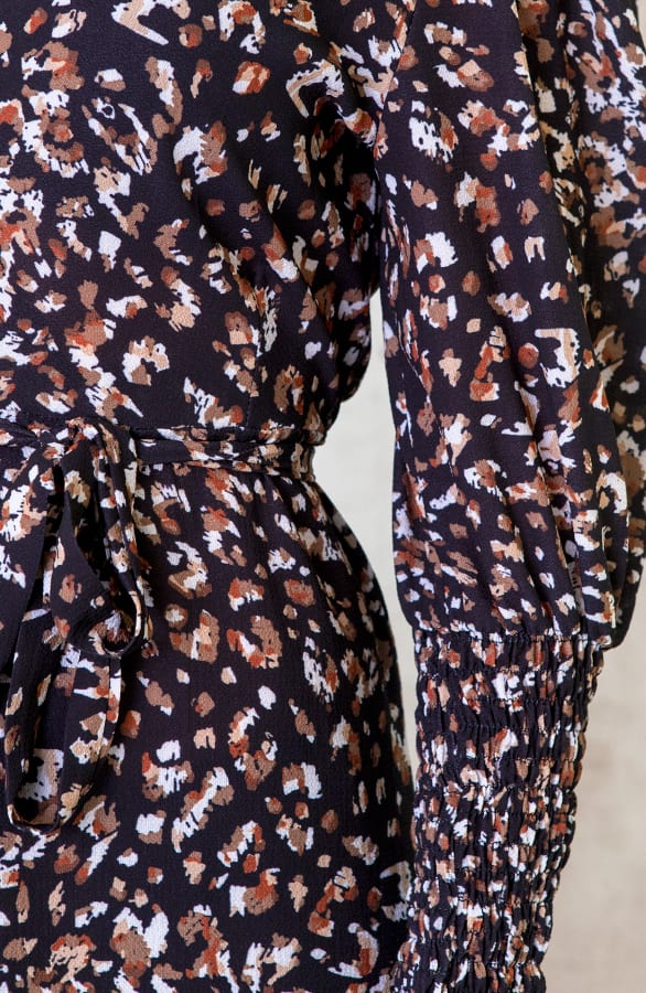 Maxi Panter Jurk Met Pofmouwen – shoparchief, foto 4