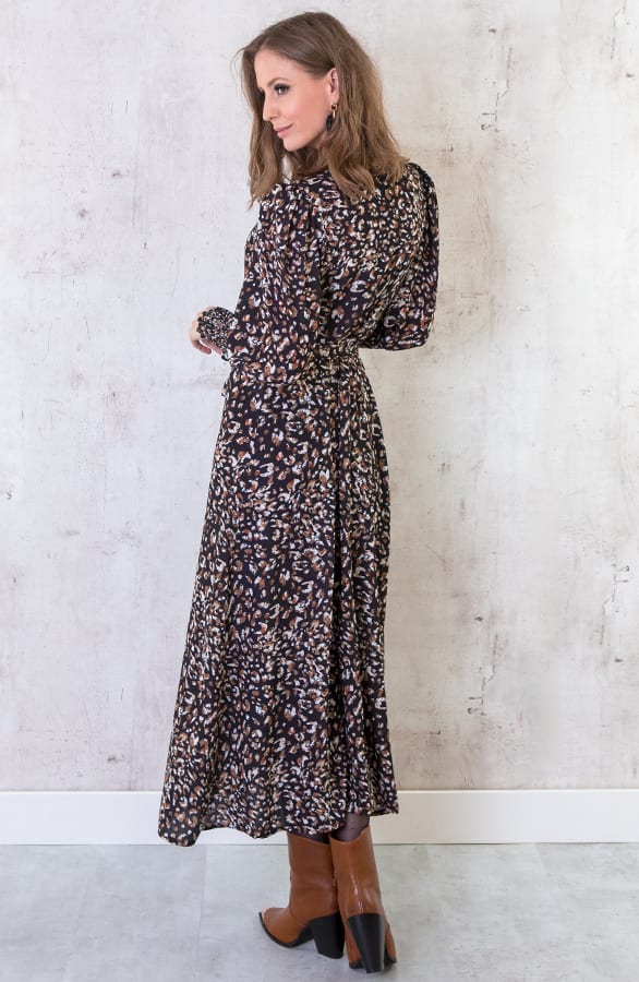 Maxi Panter Jurk Met Pofmouwen – shoparchief, foto 3