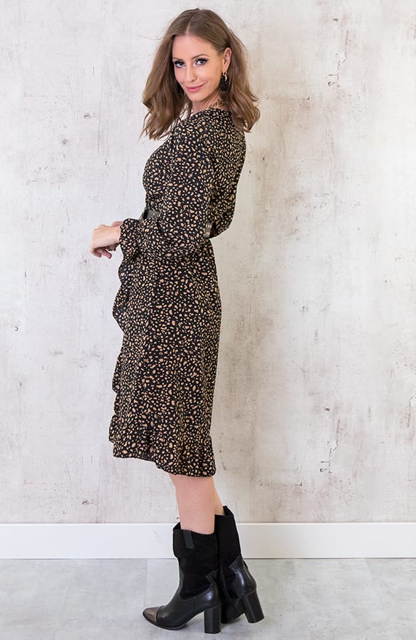 Jurk Cheetah Zwart Camel – shoparchief, foto 3