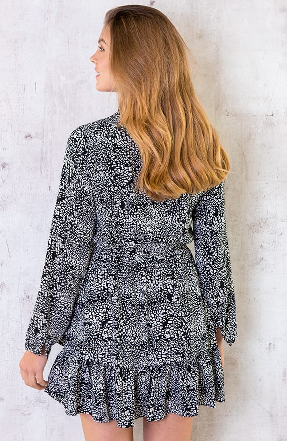 Panter Jurk Met Strik Zwart Wit – shoparchief, foto 5