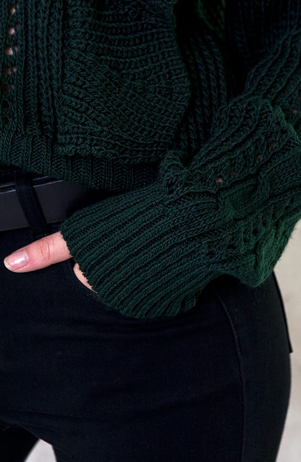 Ruches Trui Gehaakt Smaragdgroen – shoparchief, foto 6