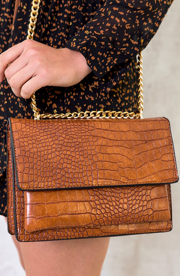 Slangenprint Deluxe Tas Cognac – shoparchief, foto 1