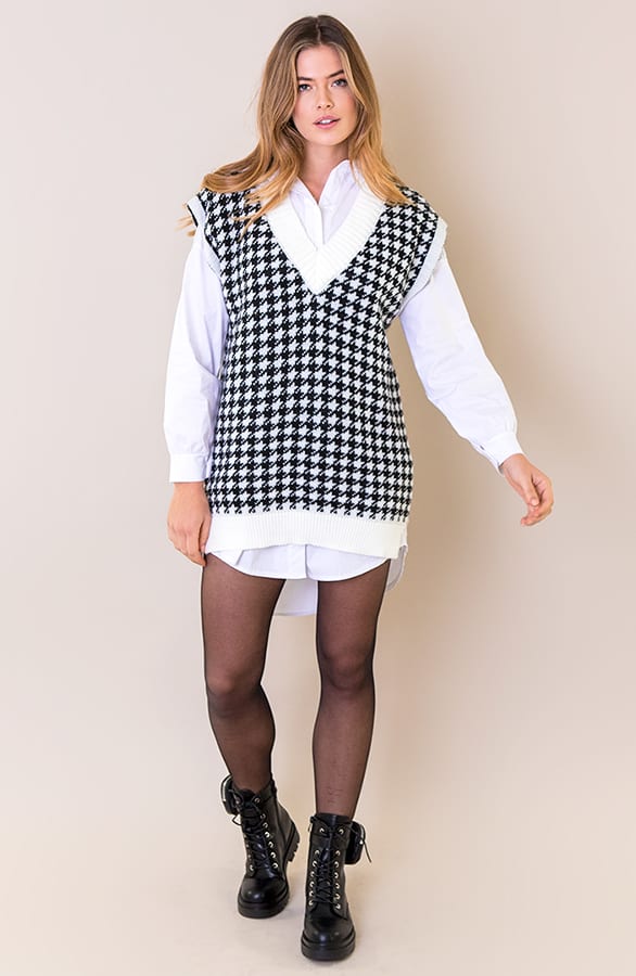 Spencer Pied De Poule Zwart Wit – shoparchief, foto 6
