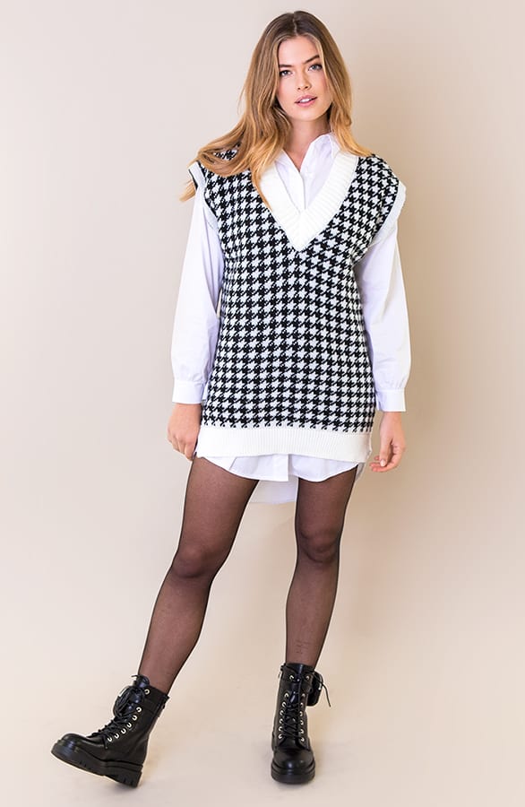 Spencer Pied De Poule Zwart Wit – shoparchief, foto 1