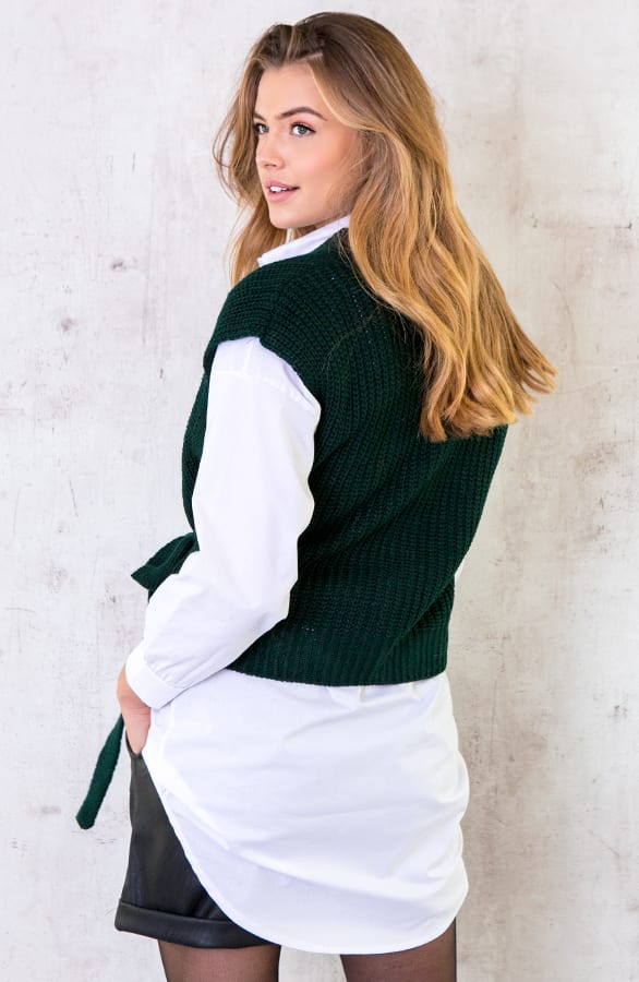 Spencer Strik Vest Smaragdgroen – shoparchief, foto 3