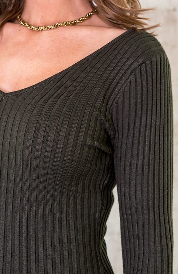 Stretch Rib Jurk Army – shoparchief, foto 4