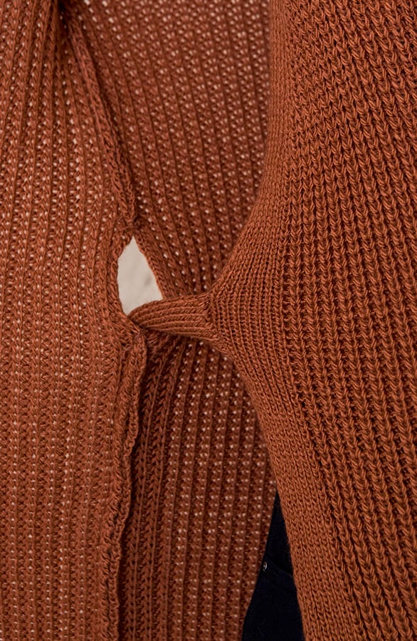 Strik Vest Gebreid Lang Cognac – shoparchief, foto 5