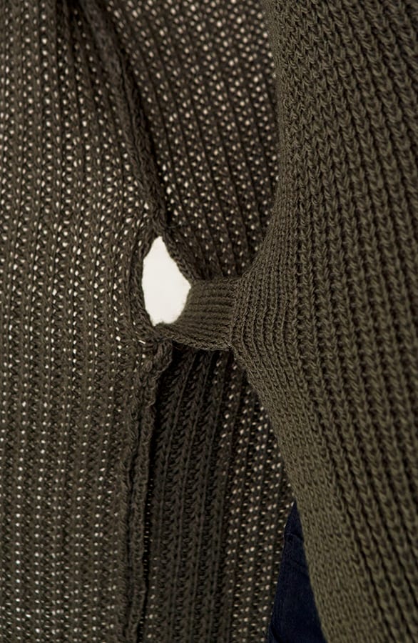 Strik Vest Gebreid Lang Legergroen – shoparchief, foto 6