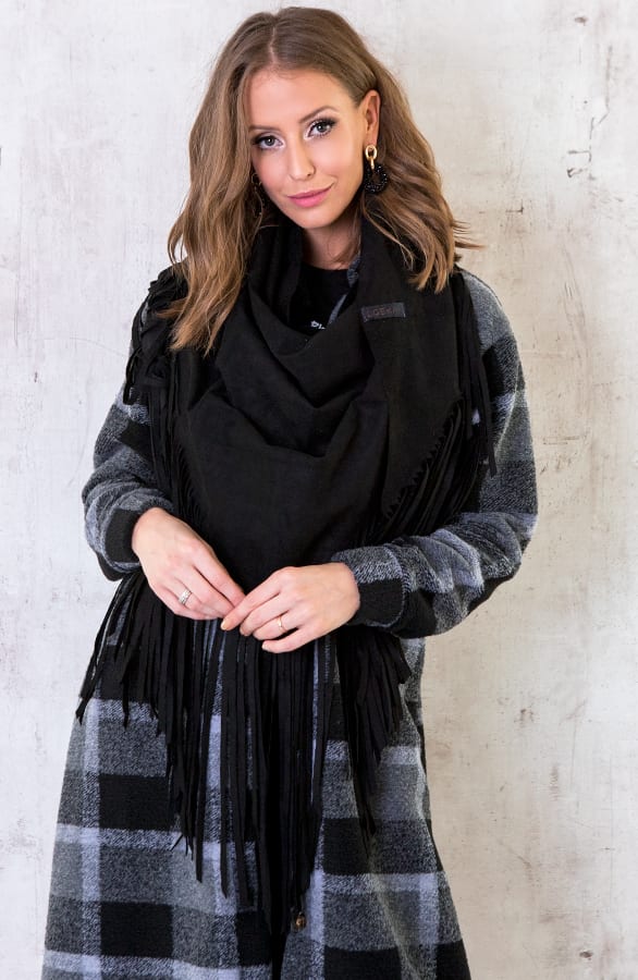 Suede Poncho Zwart – shoparchief, foto 4
