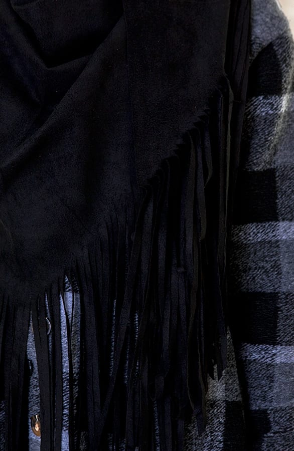 Suede Poncho Zwart – shoparchief, foto 6