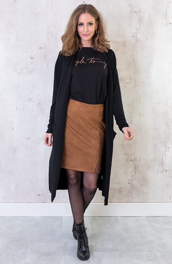 Long Jersey Cardigan Black – shoparchief, foto 7