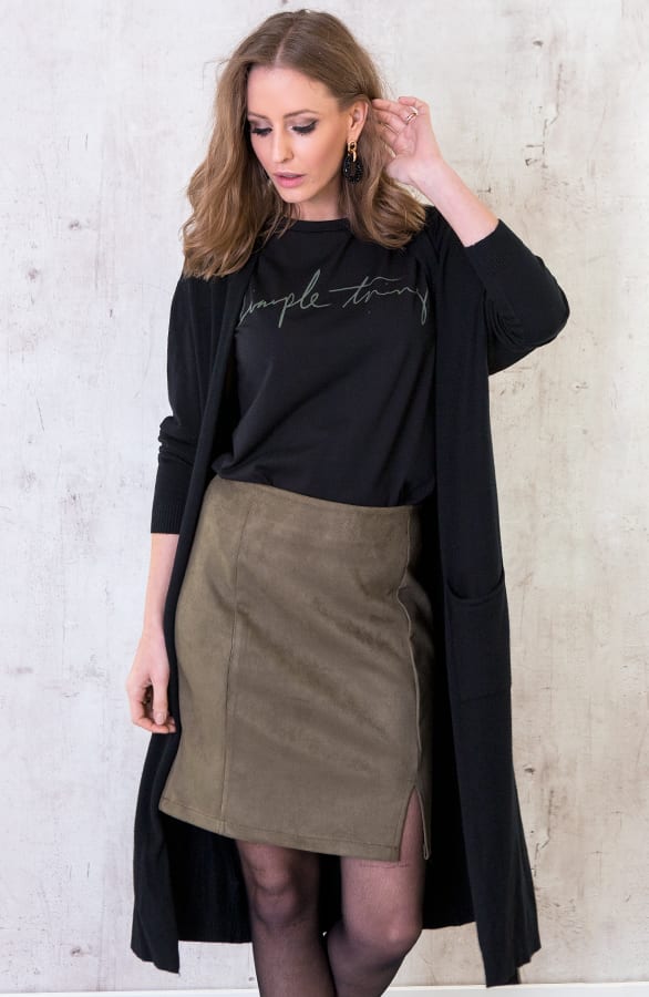 Long Jersey Cardigan Black – shoparchief, foto 5