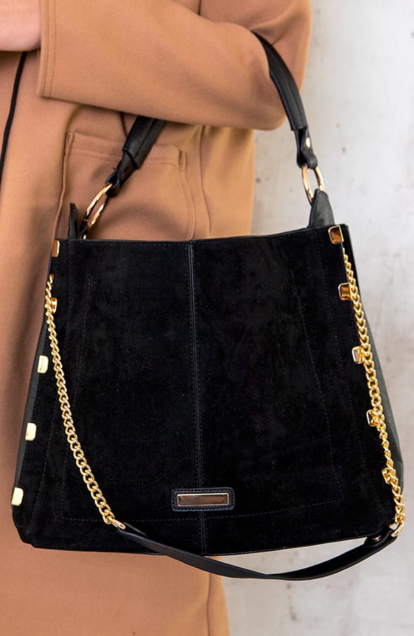 Suede Shopper Zwart – shoparchief, foto 1