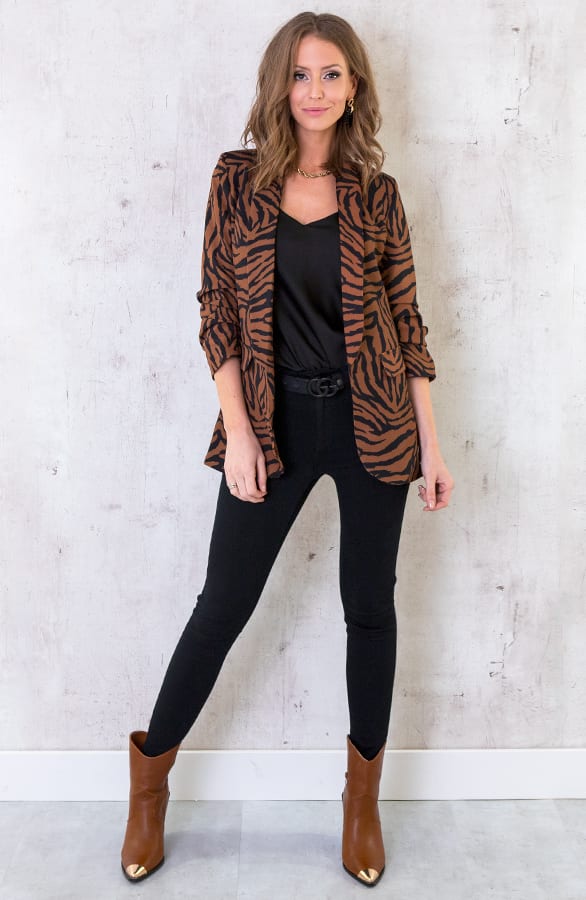 Zebra Blazer Cognac – shoparchief, foto 3