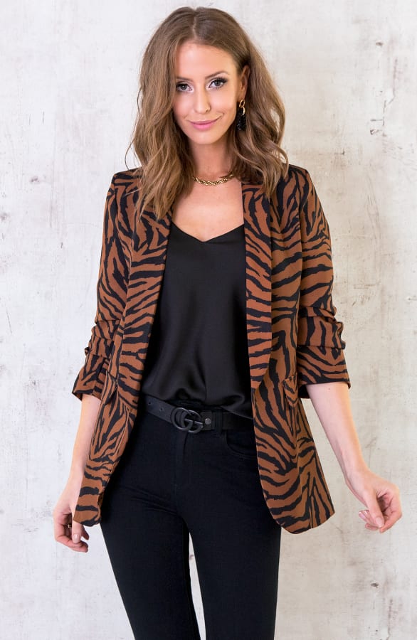 Zebra Blazer Cognac – shoparchief, foto 1