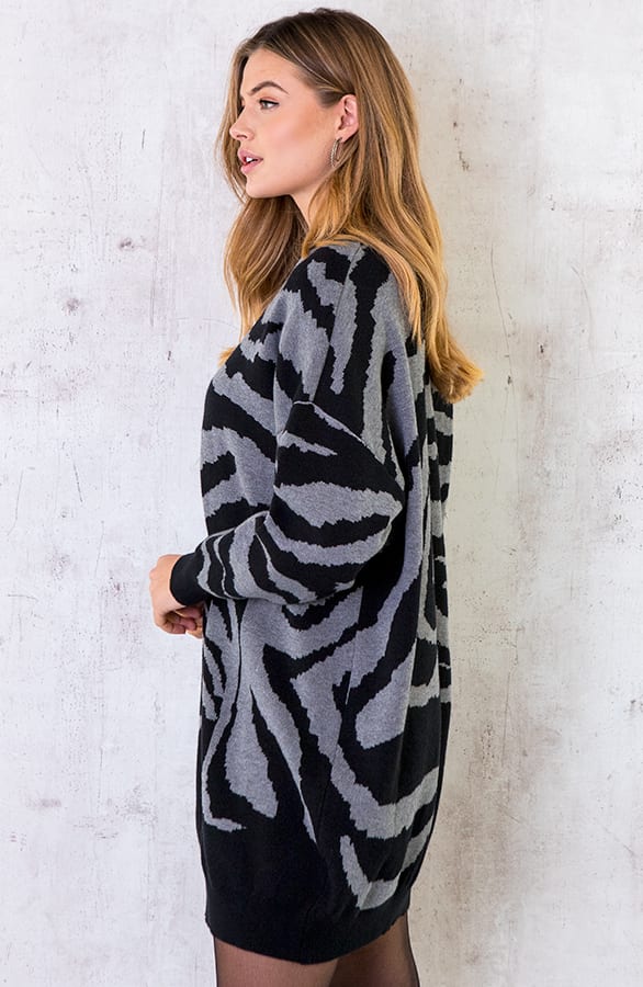 Zebra Oversized Tuniek Zwart Grijs – shoparchief, foto 3