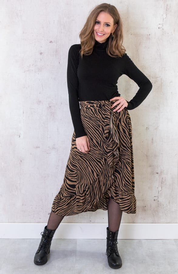 Zebra Rok Camel Zwart – shoparchief, foto 3