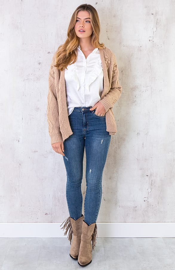 Zijden Ruches Blouse Wit – shoparchief, foto 4