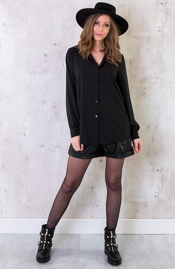 Basic Blouse Dames Zwart – shoparchief, foto 4